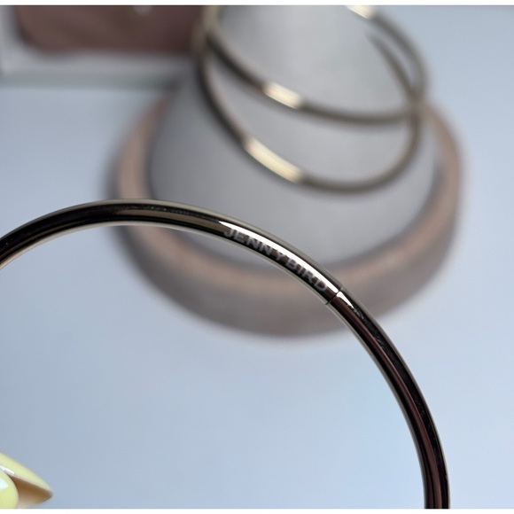 Jennybird Revolve Dane 14K Gold Set of 3 Minimalist Luxe Bangle Bracelets Size M - Picture 2 of 6